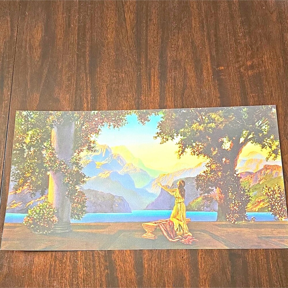 Vintage R Atkinson Fox Dawn Art Print 18x10 Antique Lithograph 1920s Unsigned